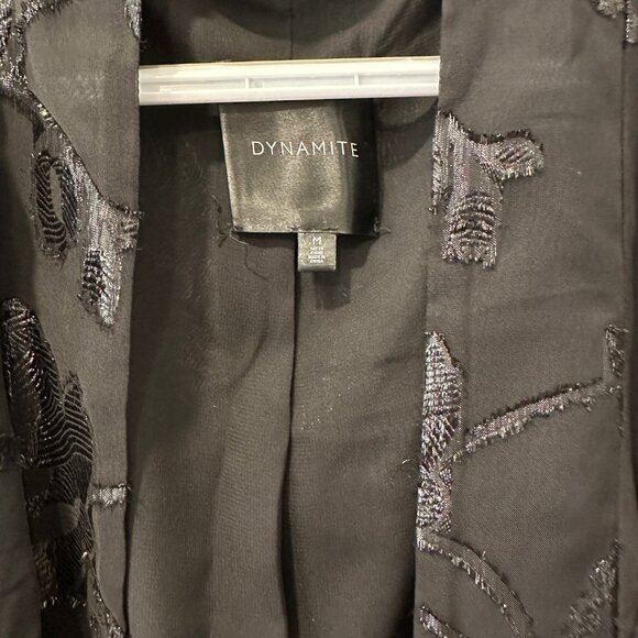 Dynamite Sheer Longline Kimono/Duster Jacket Size Medium Black - Picture 3 of 3